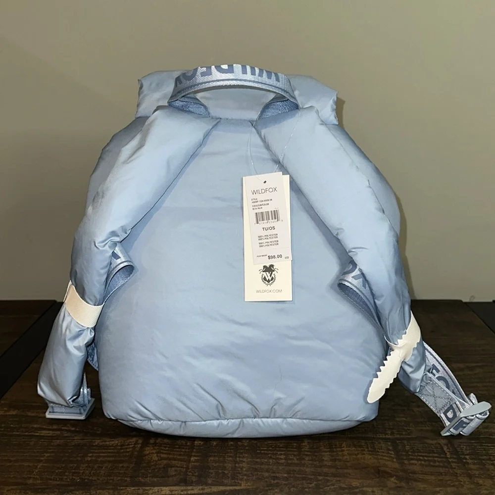 WILDFOX Parachute Nylon Backpack w/Change Purse Light Blue